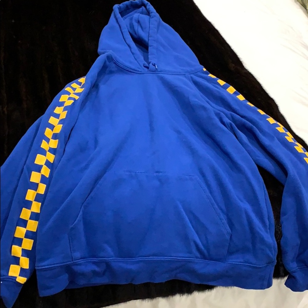 Forever 21 Blue and Yellow Striped Hoodie